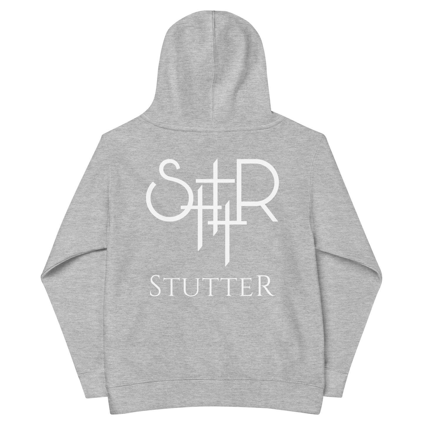 Stutter Style Kids fleece hoodie (white logo)