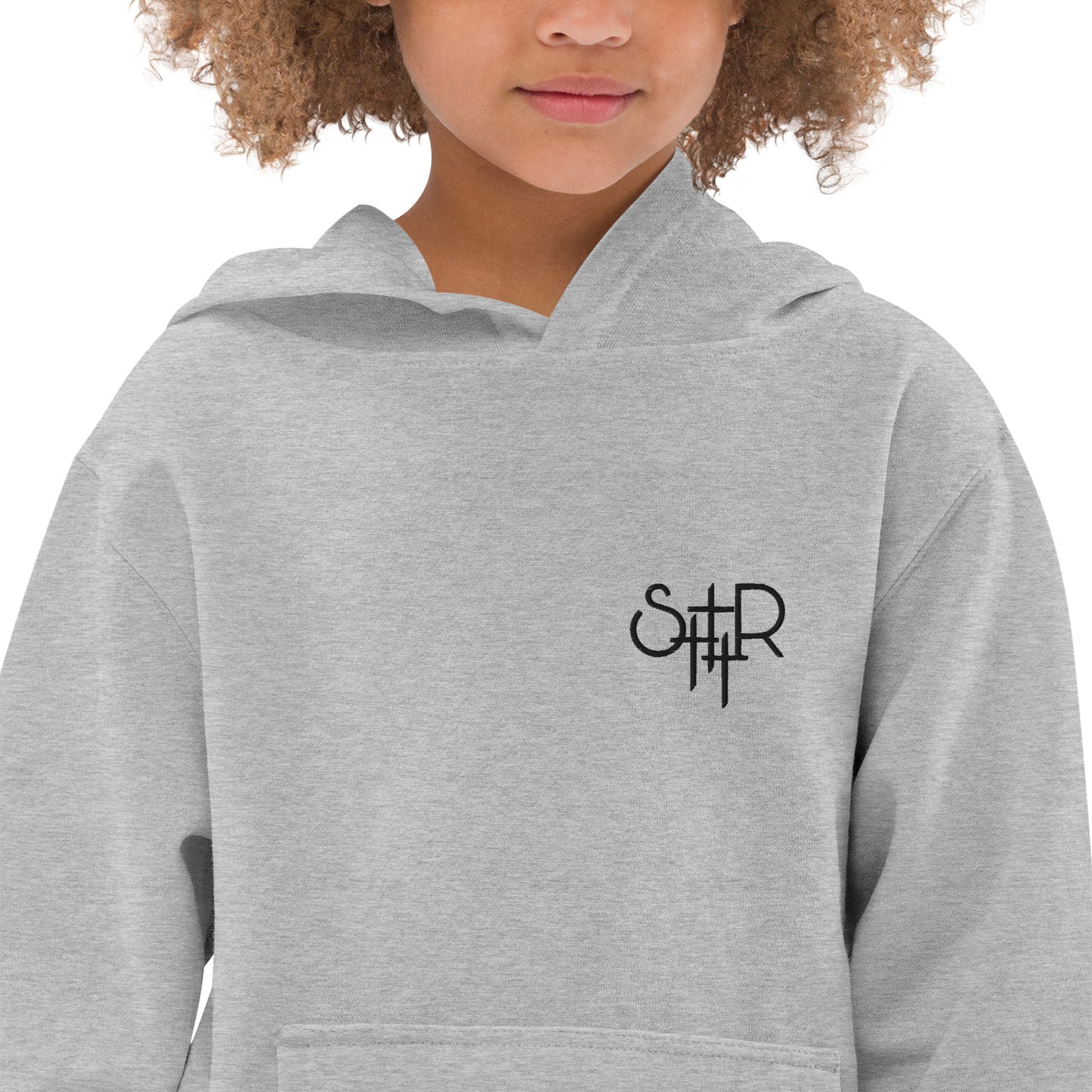 Stutter Style Kids fleece hoodie (Black logo)