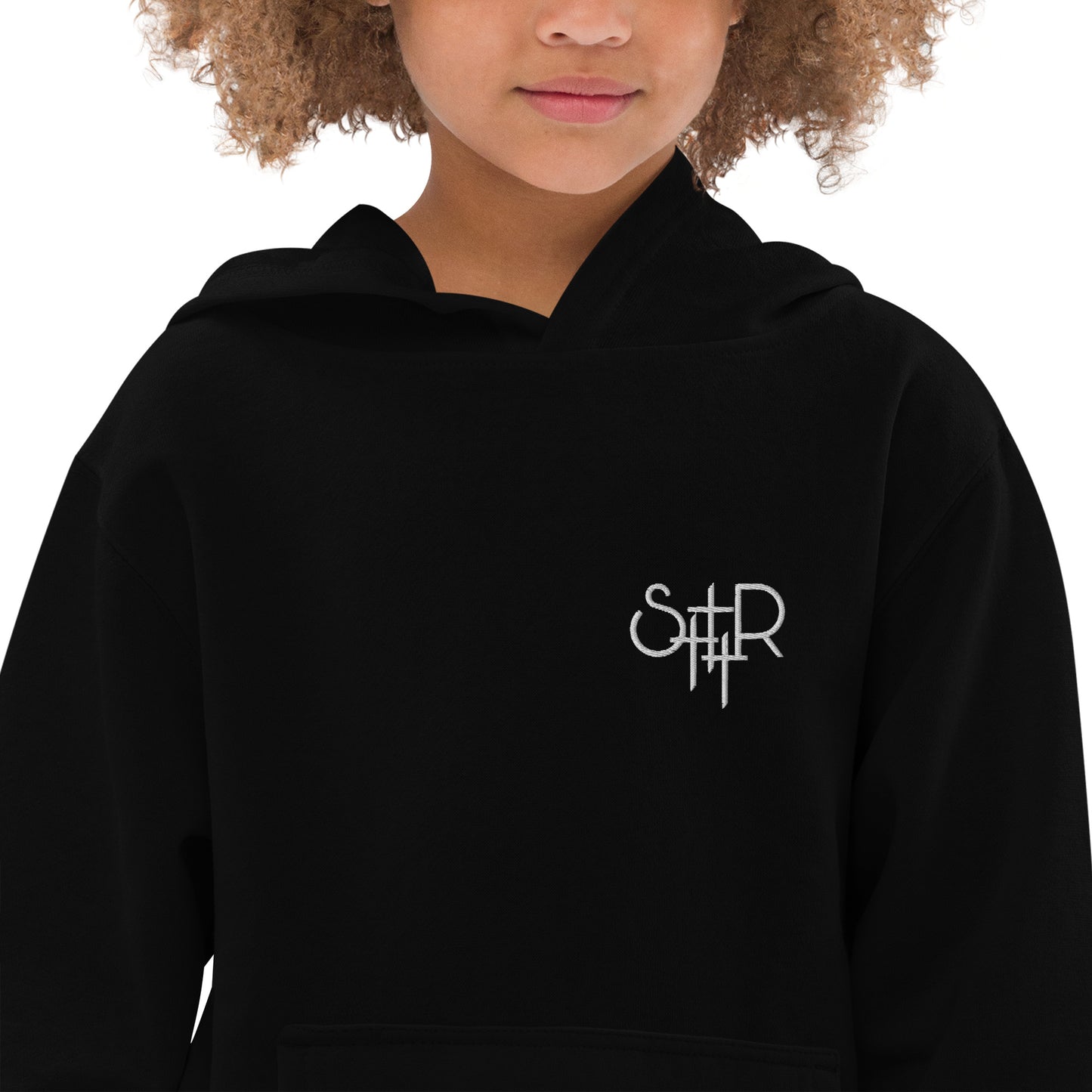 Stutter Style Kids fleece hoodie (white logo)