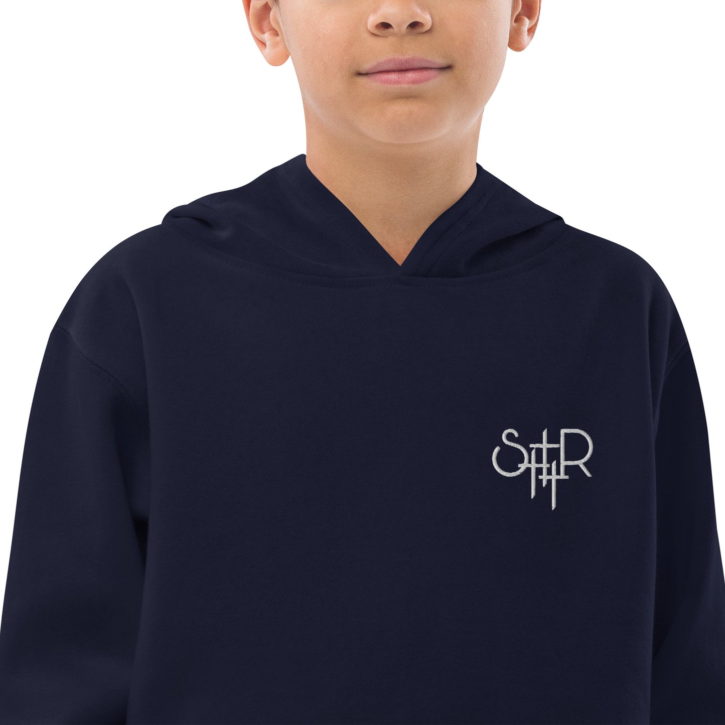 Stutter Style Kids fleece hoodie (white logo)