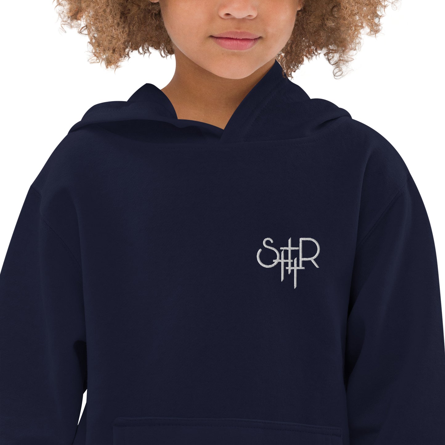 Stutter Style Kids fleece hoodie (white logo)