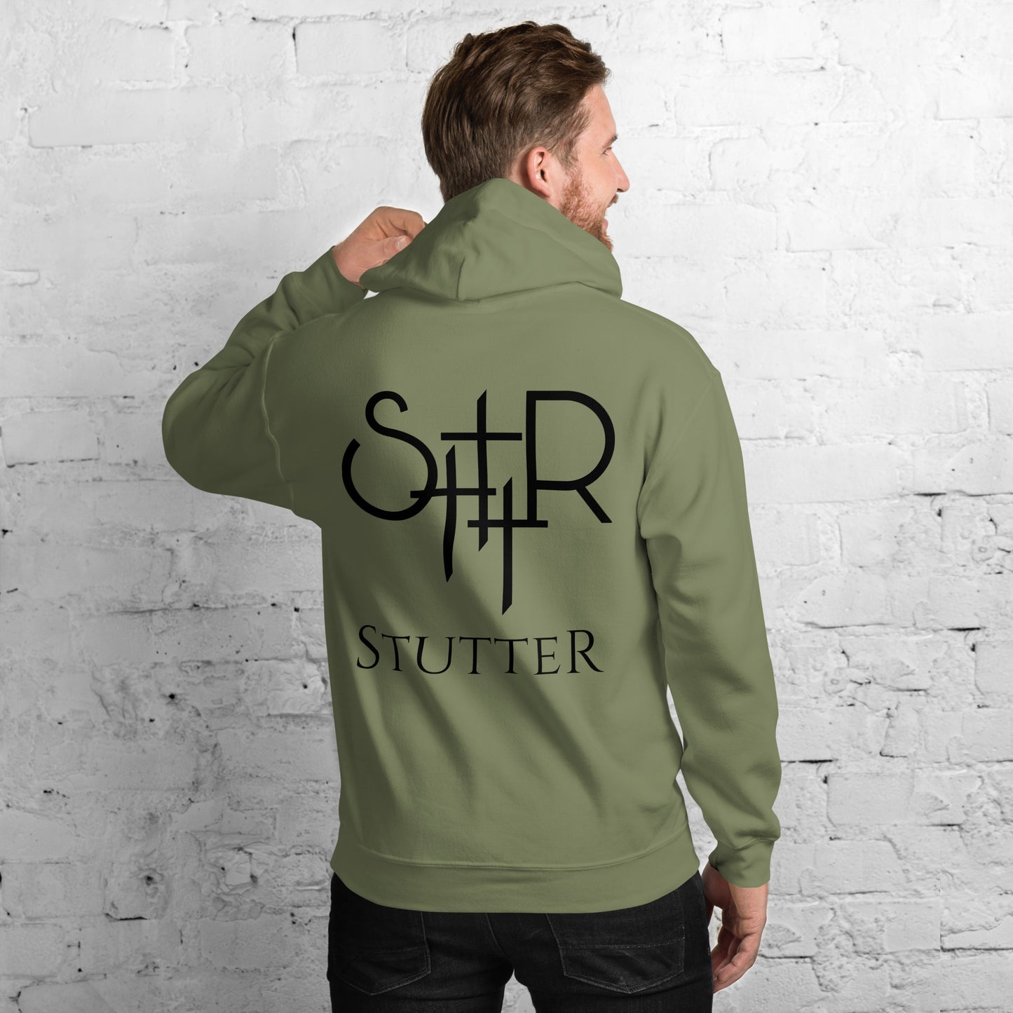 Stutter Style Unisex Hoodie (reverse black logo)