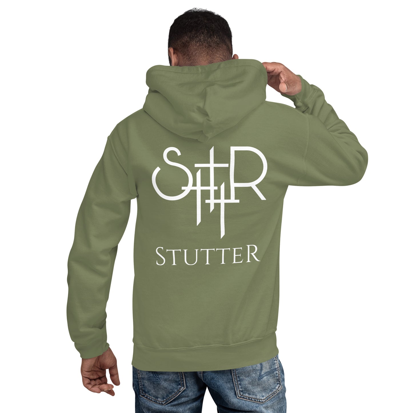 Stutter Style Unisex Hoodie (reverse white logo)