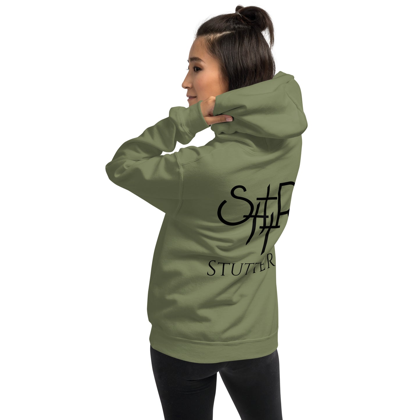 Stutter Style Unisex Hoodie (reverse black logo)