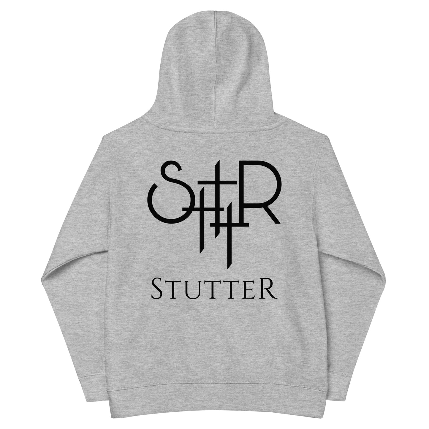 Stutter Style Kids fleece hoodie (Black logo)