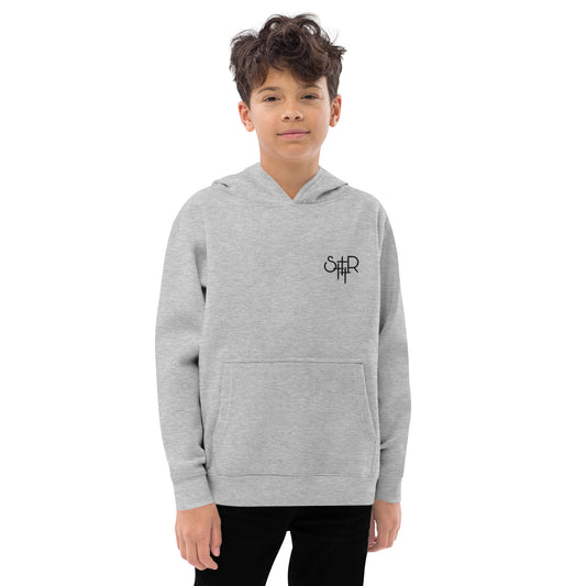 Stutter Style Kids fleece hoodie (Black logo)