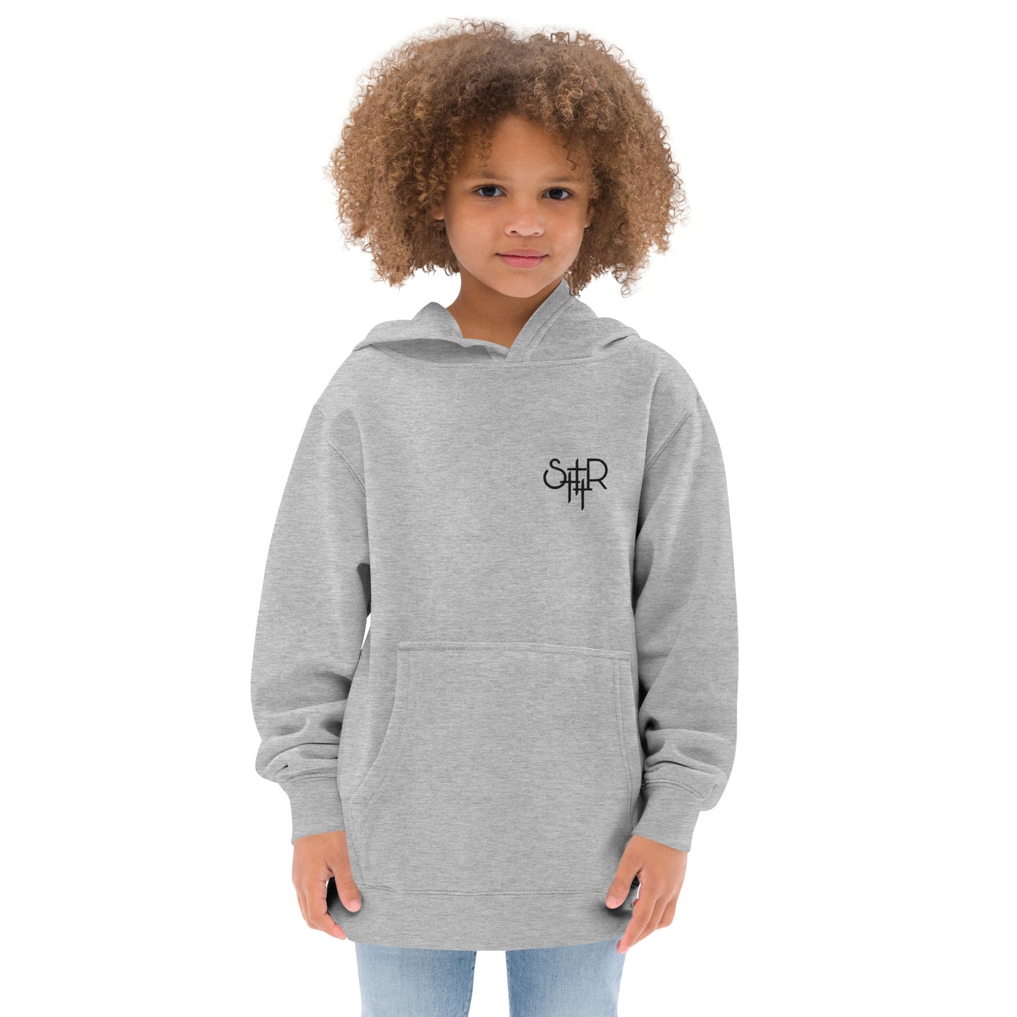 Stutter Style Kids fleece hoodie (Black logo)