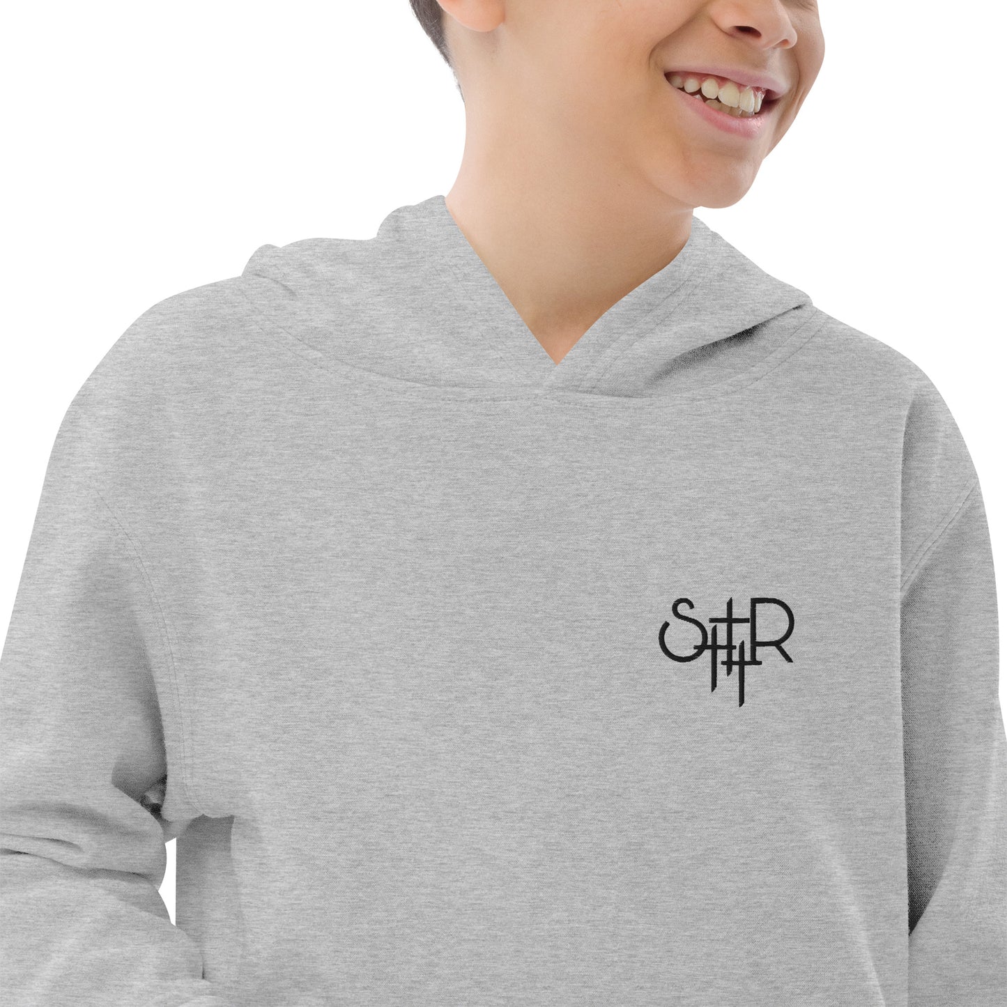 Stutter Style Kids fleece hoodie (Black logo)