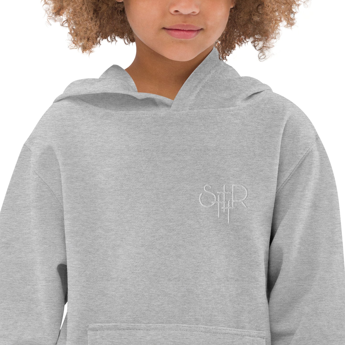 Stutter Style Kids fleece hoodie (white logo)