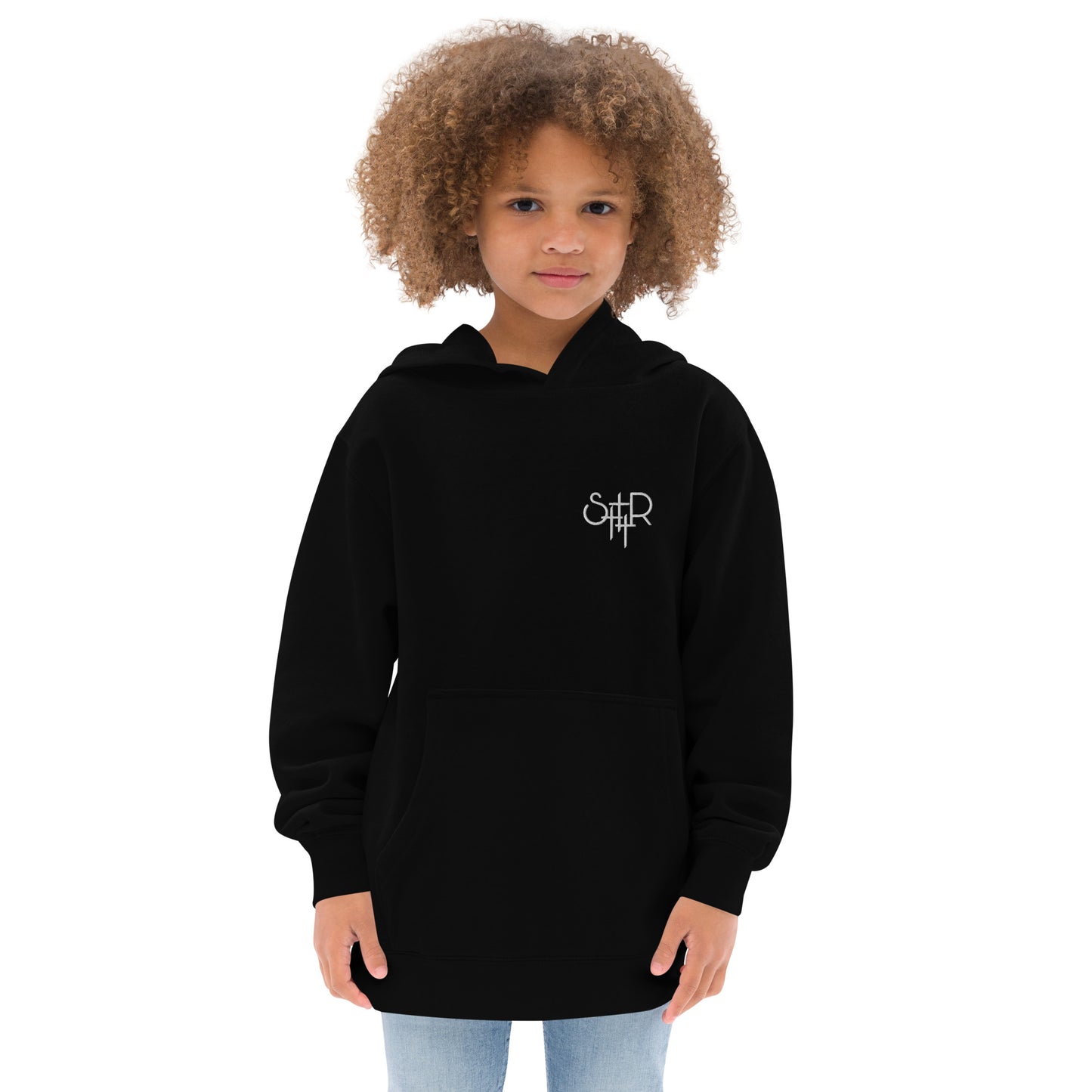 Stutter Style Kids fleece hoodie (white logo)