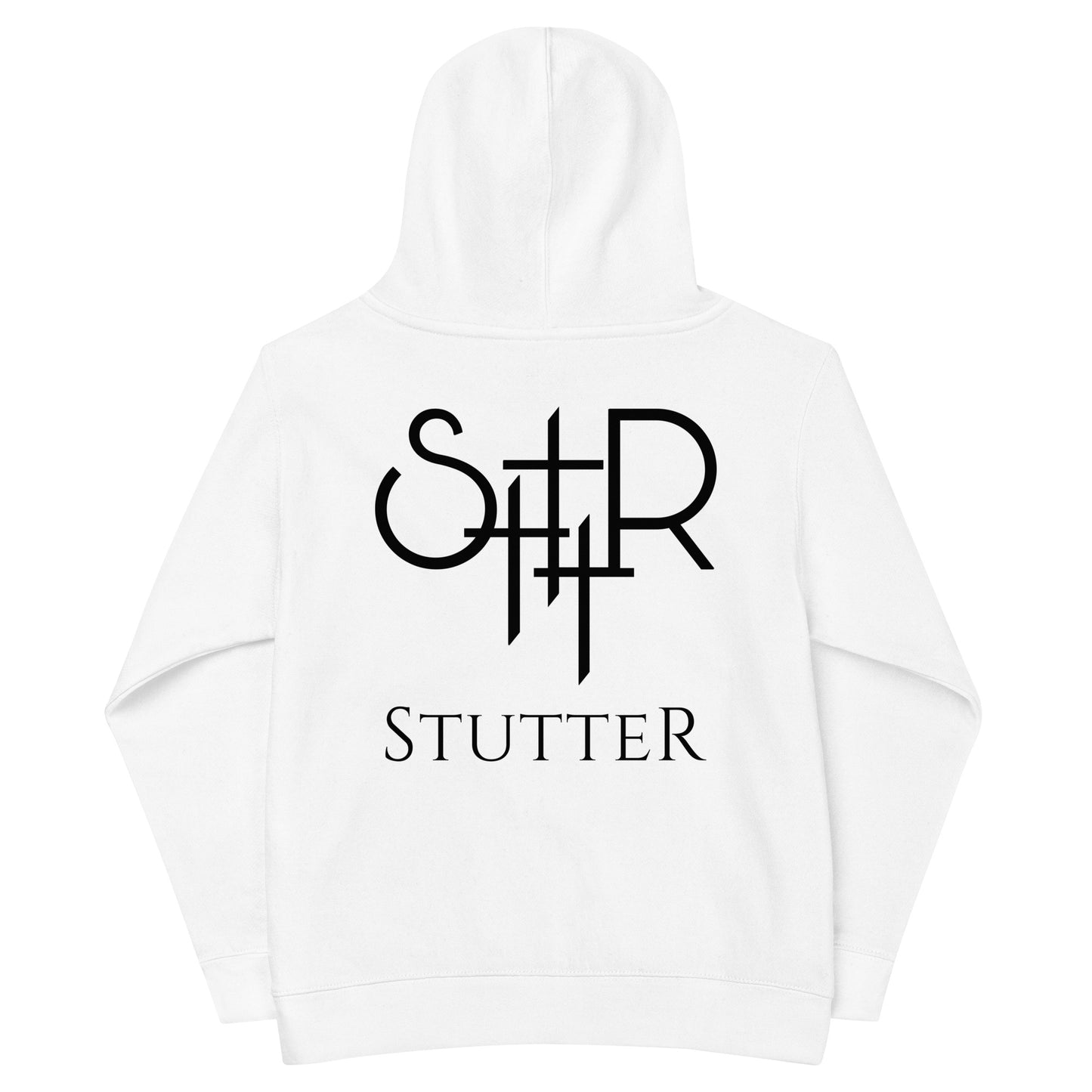 Stutter Style Kids fleece hoodie (Black logo)