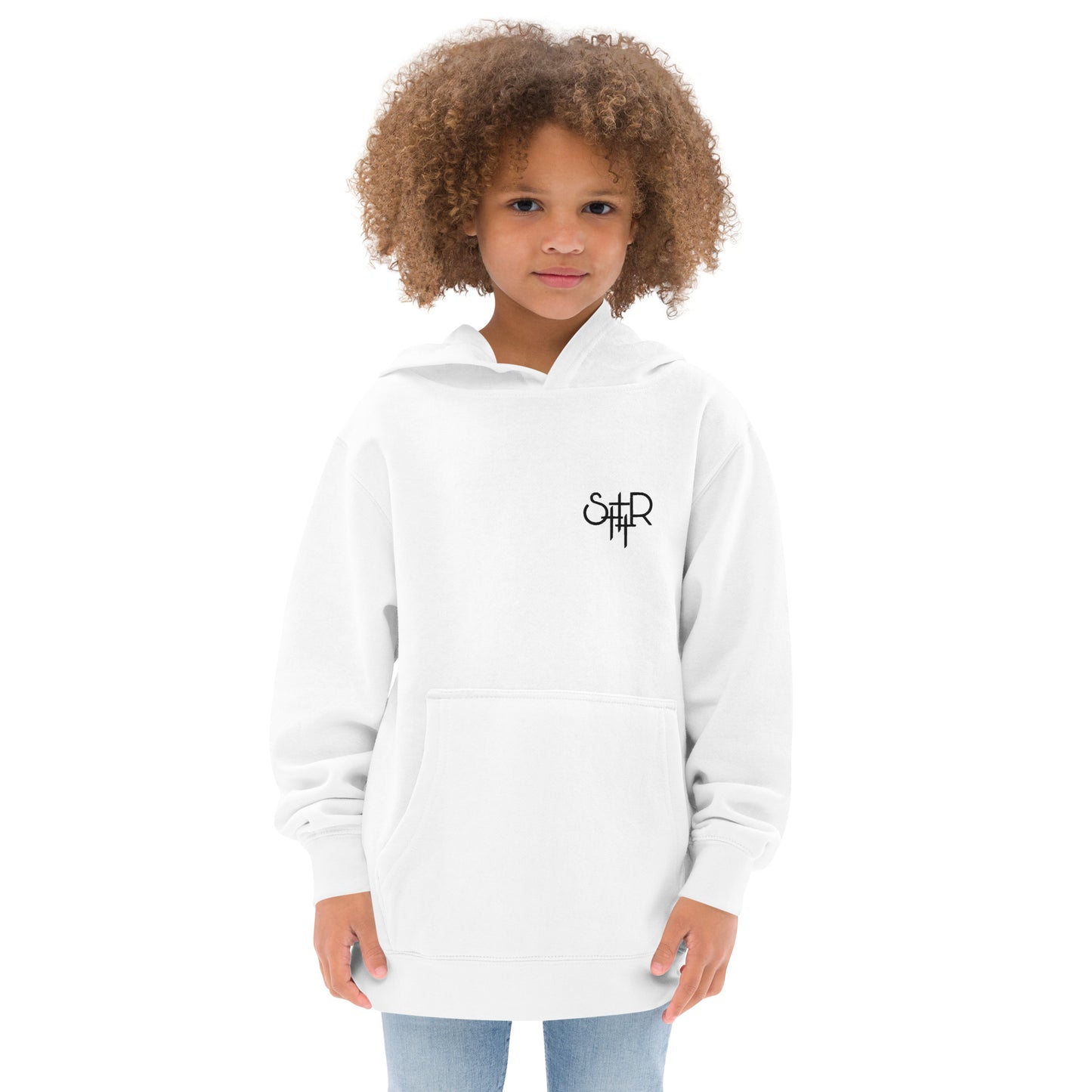 Stutter Style Kids fleece hoodie (Black logo)