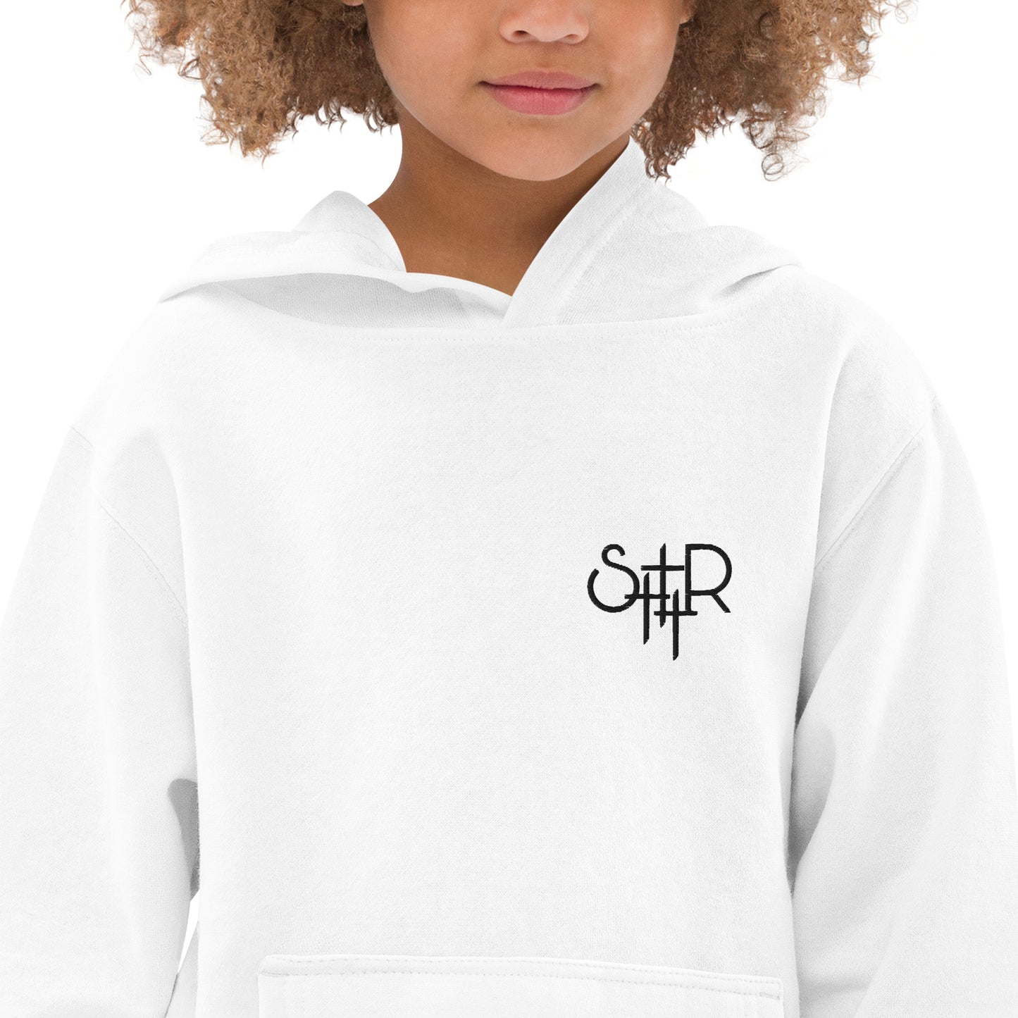 Stutter Style Kids fleece hoodie (Black logo)