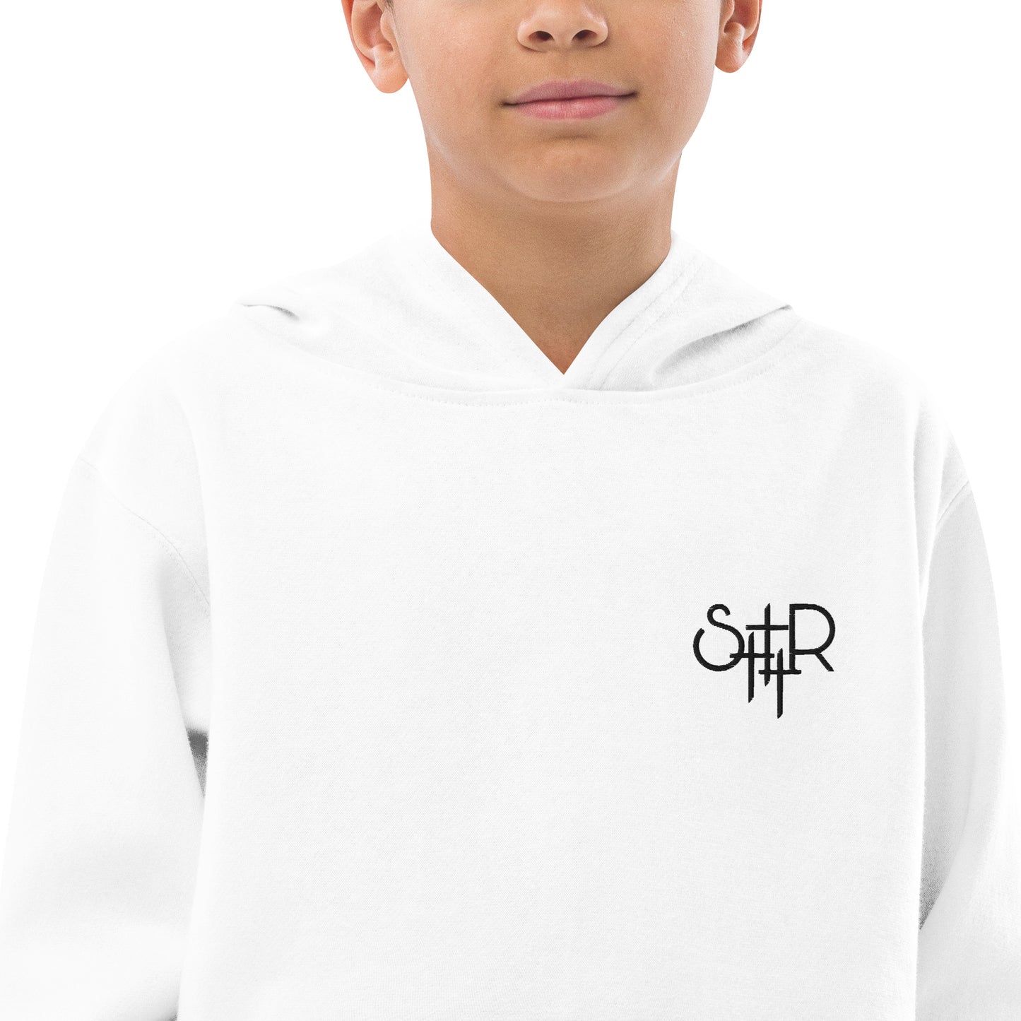 Stutter Style Kids fleece hoodie (Black logo)