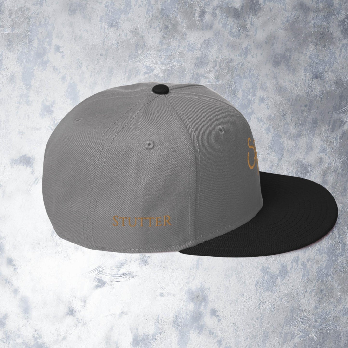 Gray Stutter Style Snapback Hat