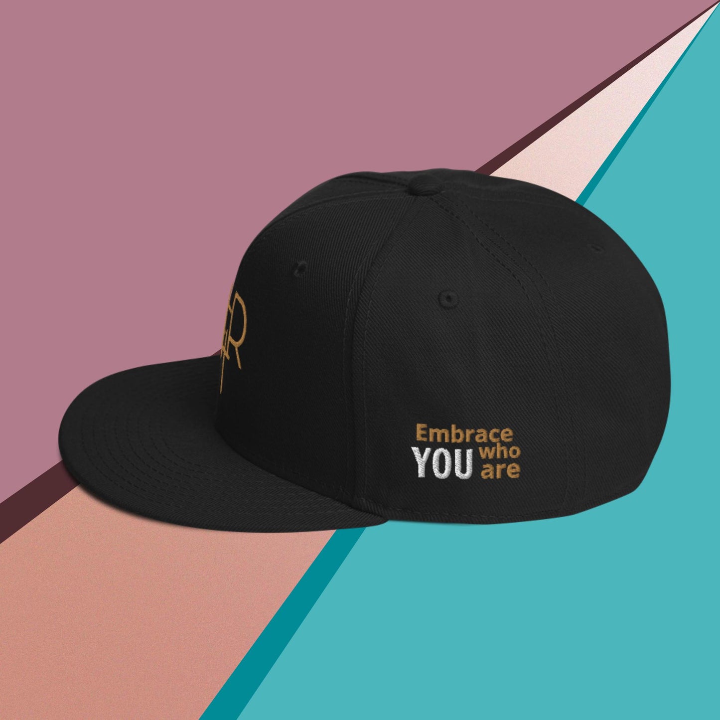 Black Stutter Style Snapback Hat