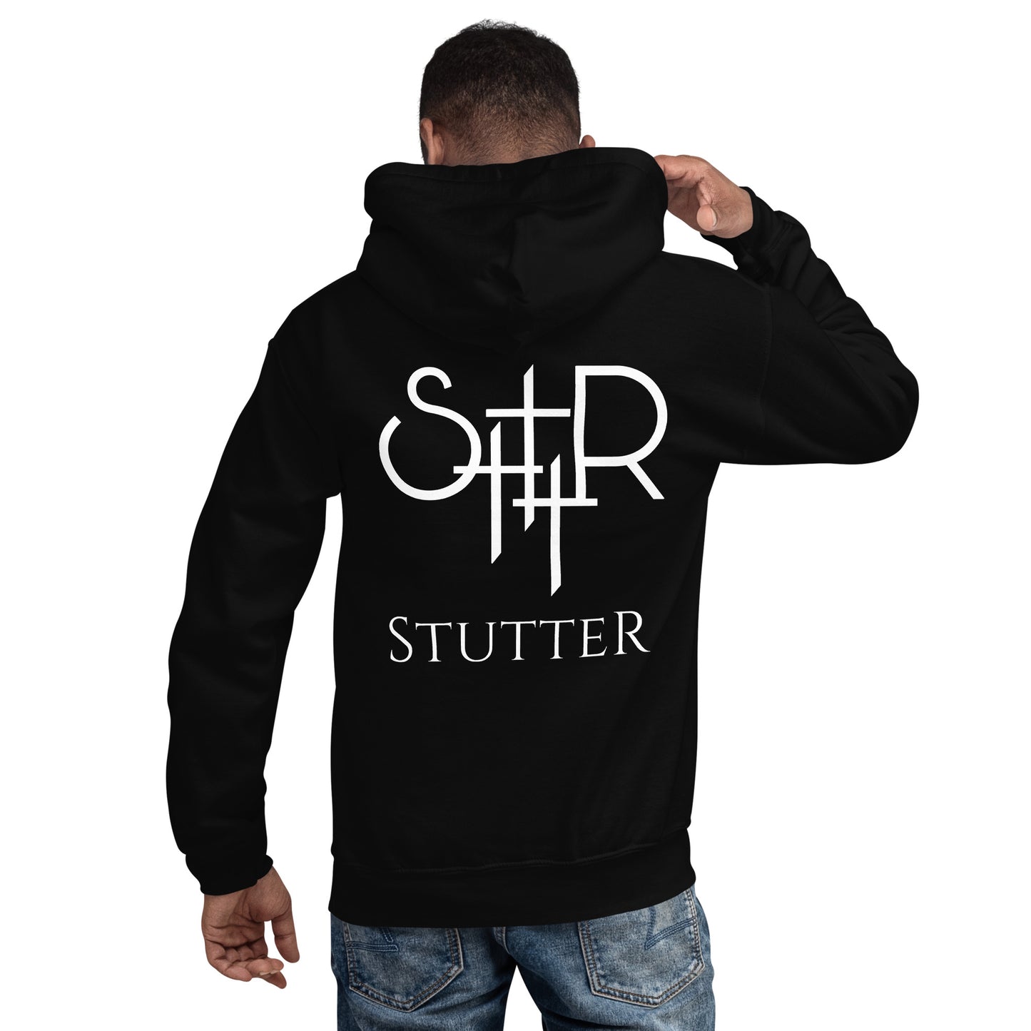 Stutter Style Unisex Hoodie (reverse white logo)