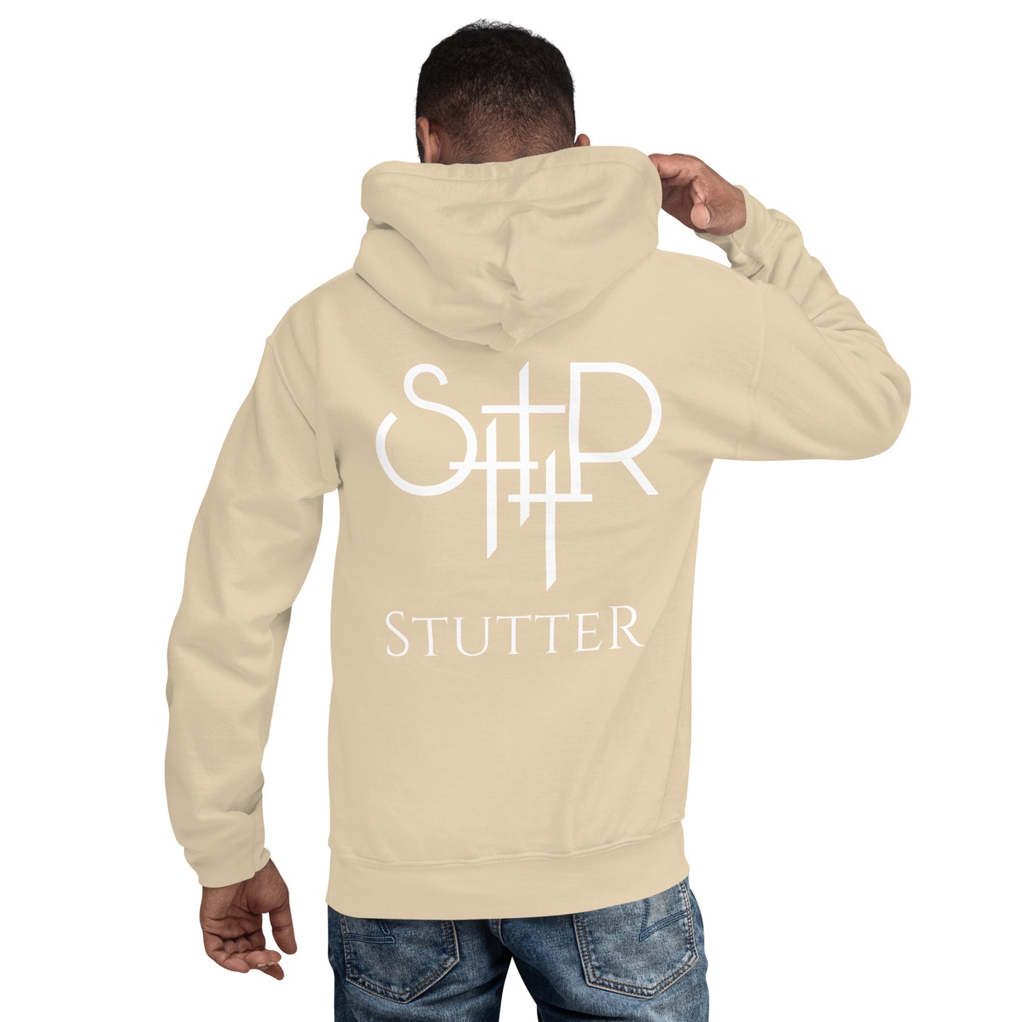 Stutter Style Unisex Hoodie (reverse white logo)