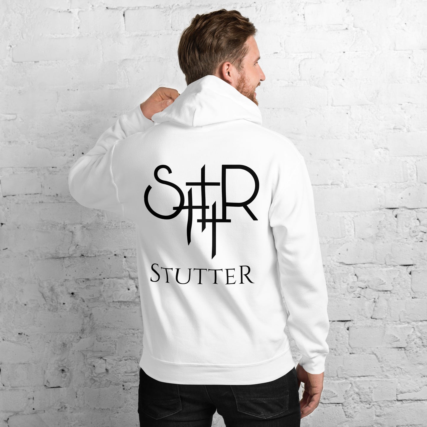 Stutter Style Unisex Hoodie (reverse black logo)